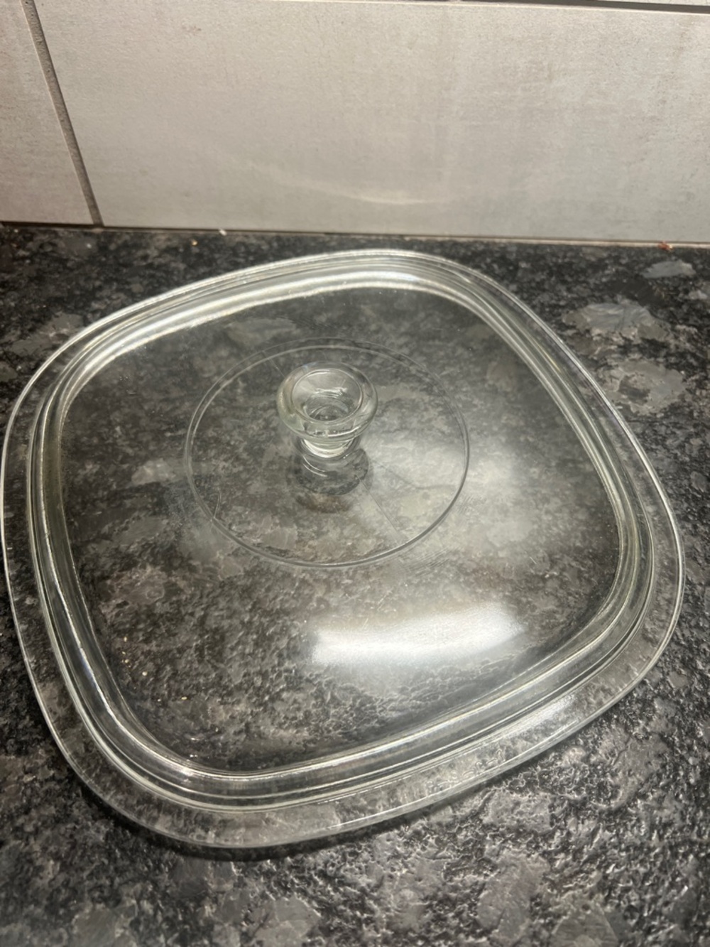 REPLACEMENT LID CORNINGWARE P-9-C-1 Clear Glass Square Lid with Knob